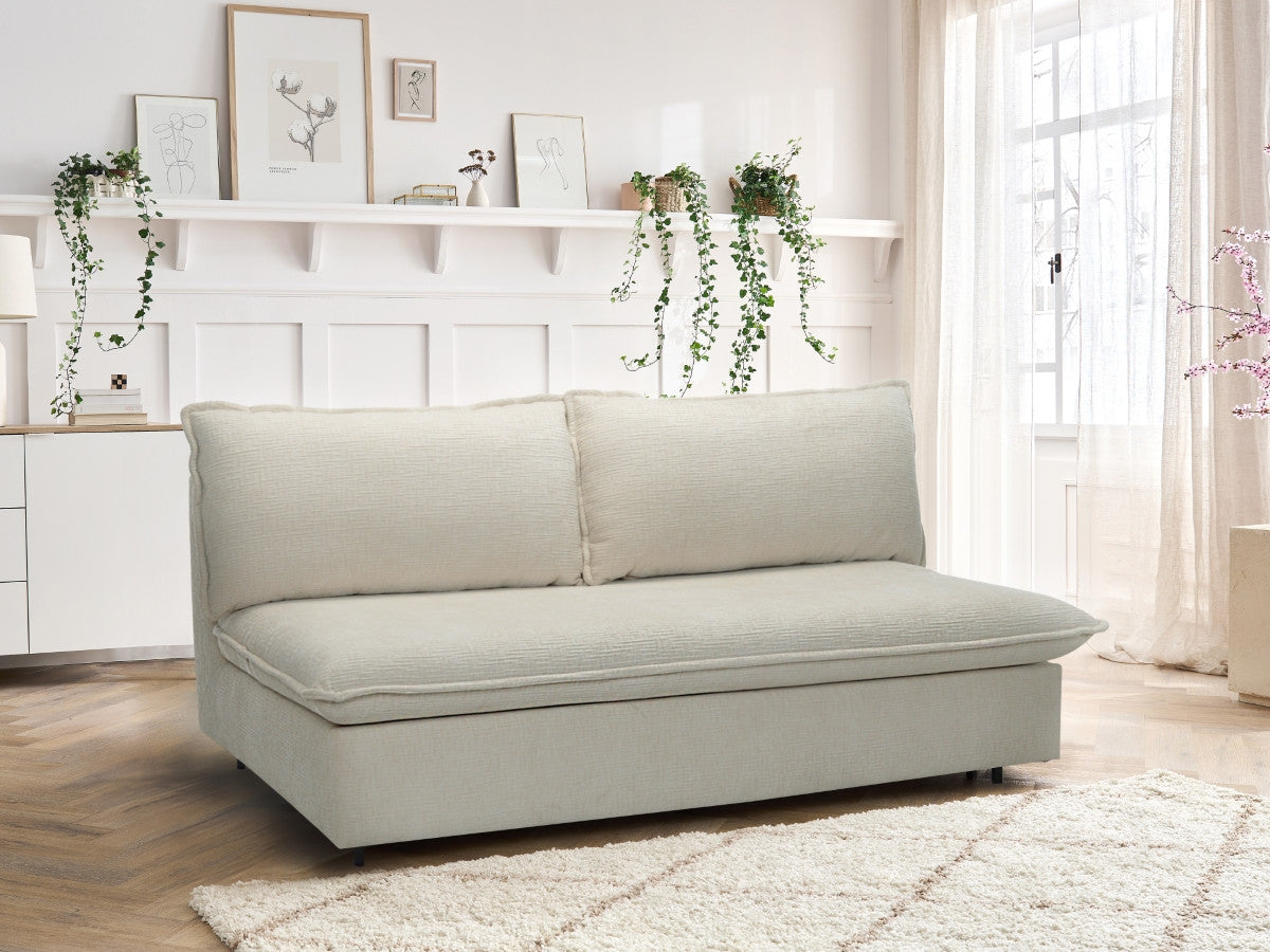 Canapé droit convertible ouverture express ISADORA tissu texturé