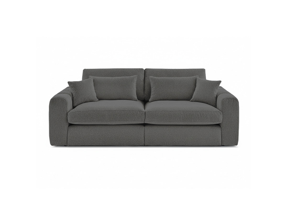 Canapé droit fixe 2 places BELMONT tissu bouclette