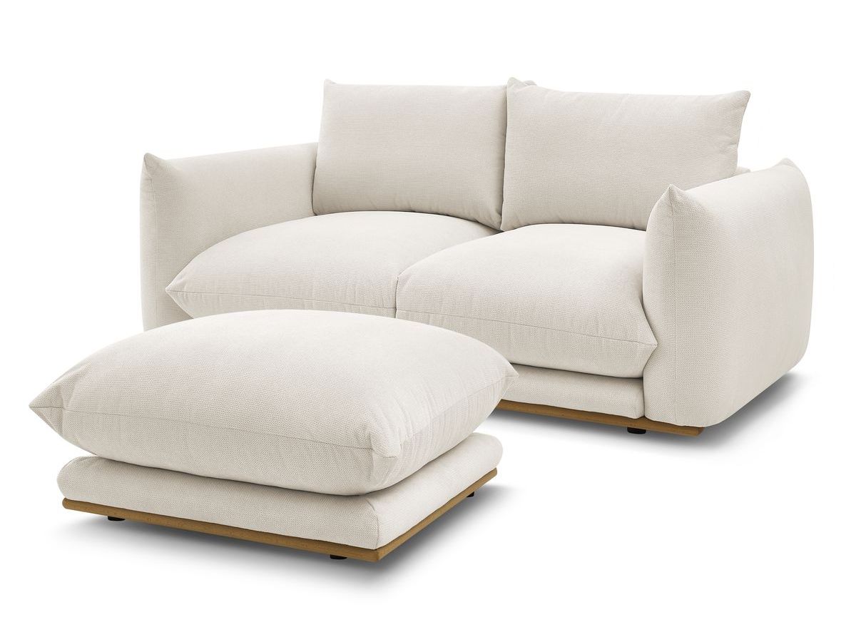 Canapé droit fixe 2 places ERNEST avec pouf