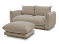 Canapé droit fixe 2 places ERNEST avec pouf