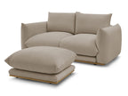 Canapé droit fixe 2 places ERNEST avec pouf