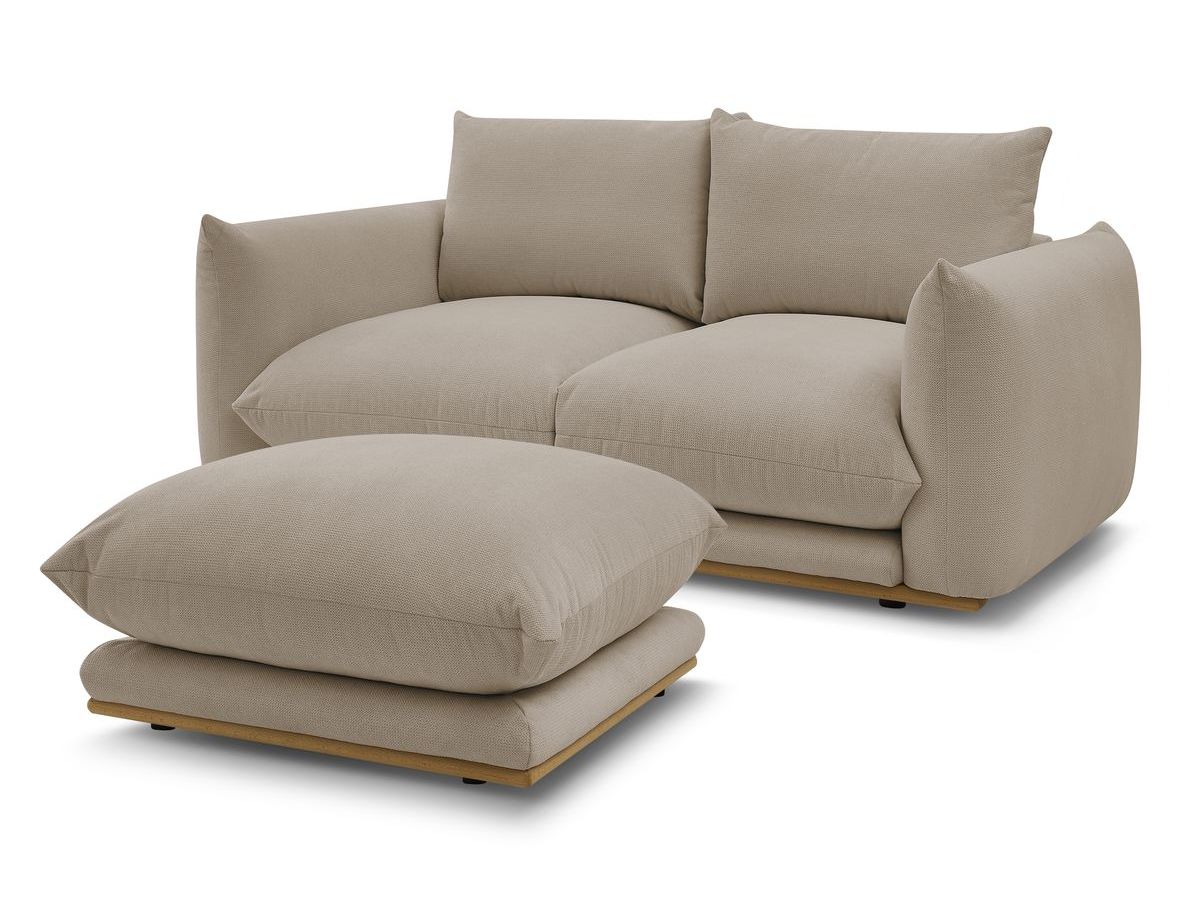 Canapé droit fixe 2 places ERNEST avec pouf