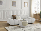 Canapé droit fixe 2 places HAYDEN tissu mesh avec pouf petit