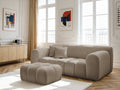 Canapé droit fixe 2 places MELISSE tissu chiné avec pouf