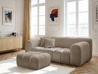 Canapé droit fixe 2 places MELISSE tissu chiné avec pouf