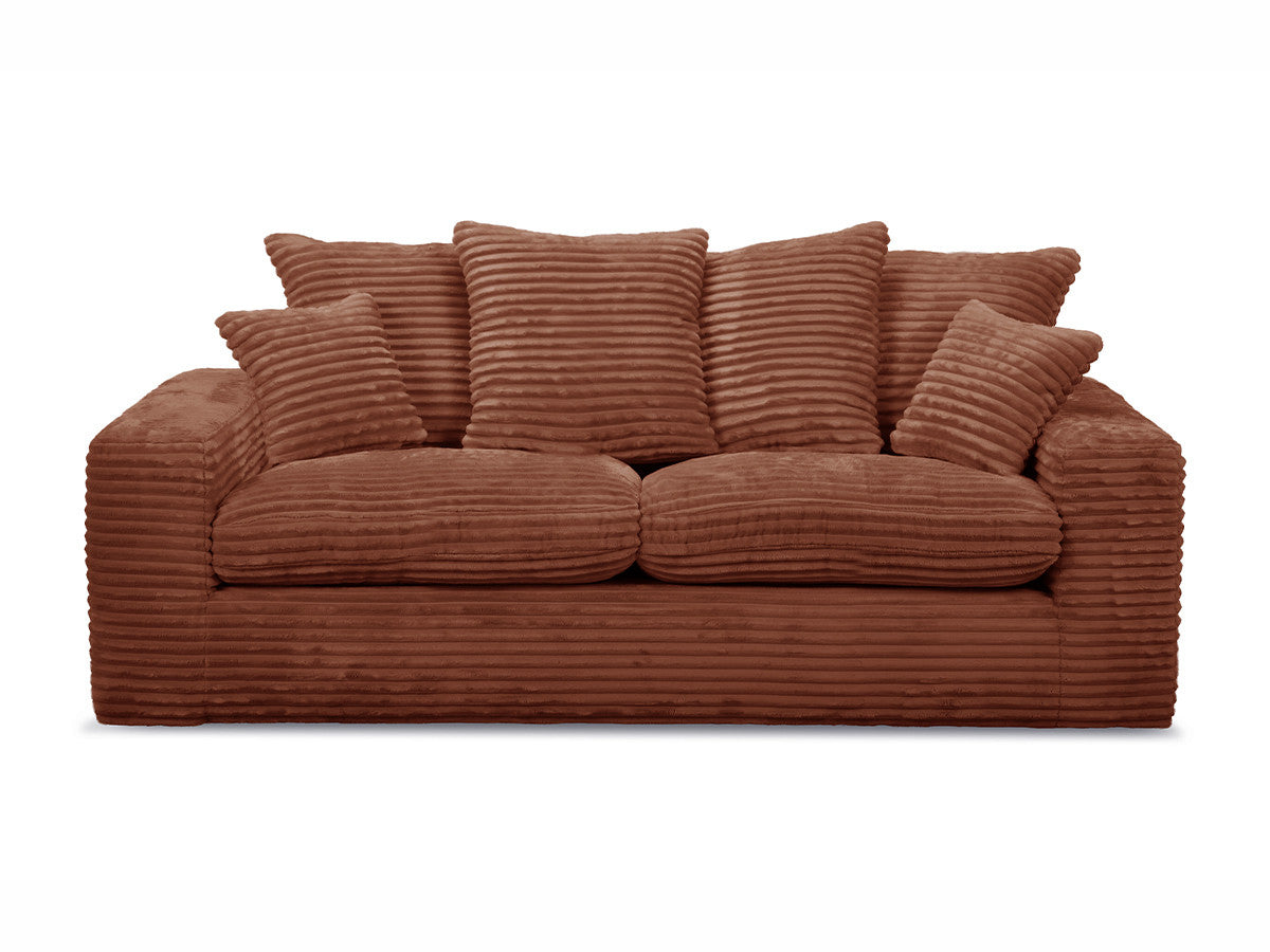 Canapé droit fixe 2 places NEVADA gros côtelé doux