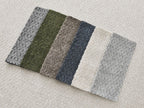 Canapé droit fixe 2 places SIDONIE tissu chiné avec pouf