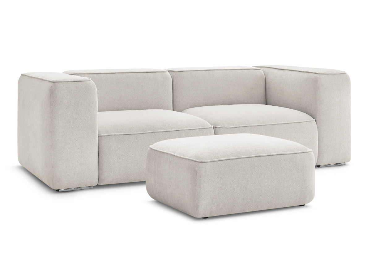 Canapé droit fixe 2 places ZEPHYR avec pouf