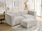 Canapé droit fixe 2 places ZEPHYR avec pouf