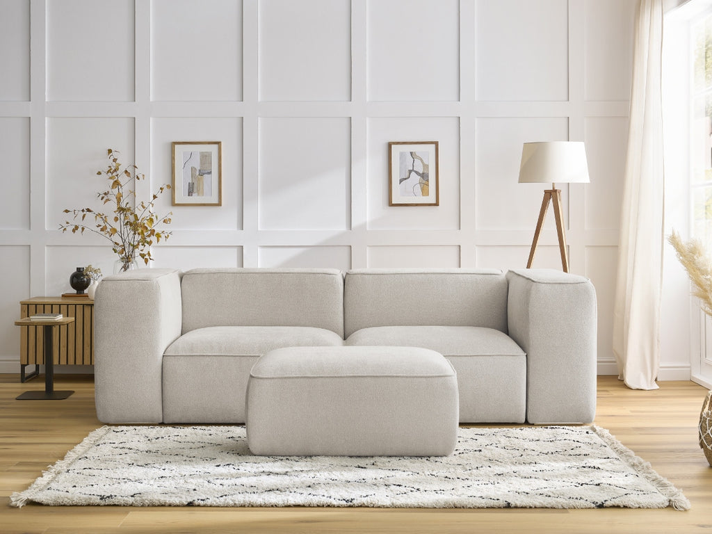 Canapé droit fixe 2 places ZEPHYR avec pouf