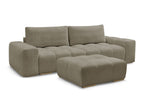 Canapé droit fixe 3 places ANAKIN tissu texturé avec pouf