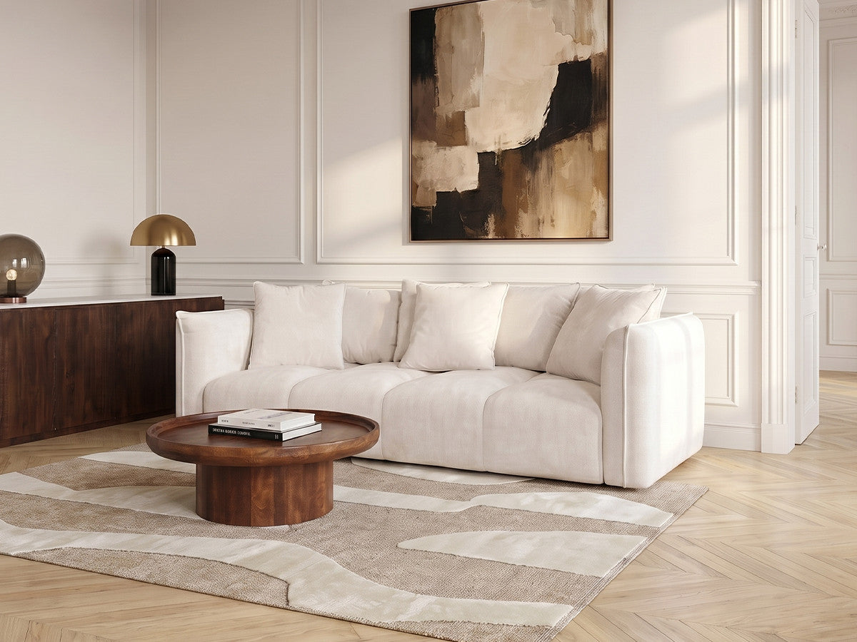 Canapé droit fixe 3 places assise profonde HARLEM