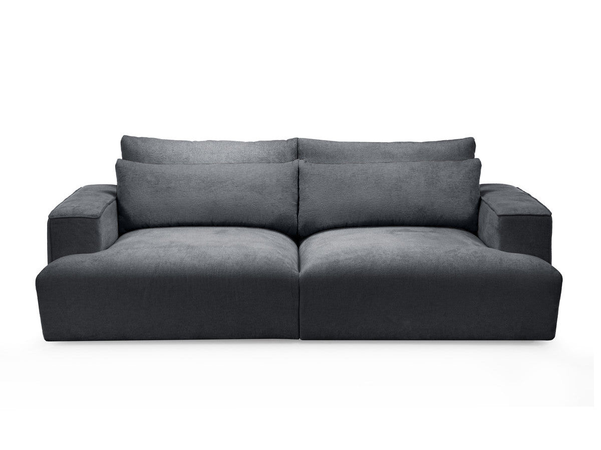 Canapé droit fixe 3 places assise profonde TWINY tissu lisse