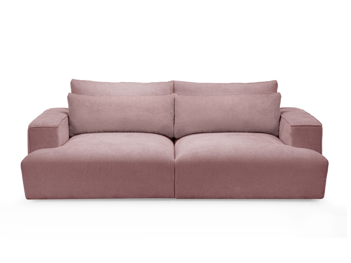 Canapé droit fixe 3 places assise profonde TWINY tissu lisse
