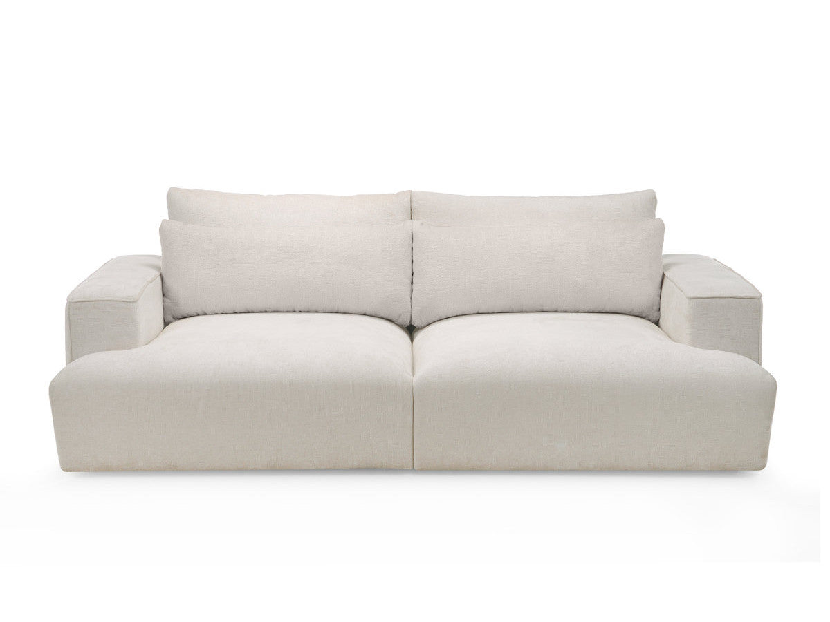 Canapé droit fixe 3 places assise profonde TWINY tissu lisse