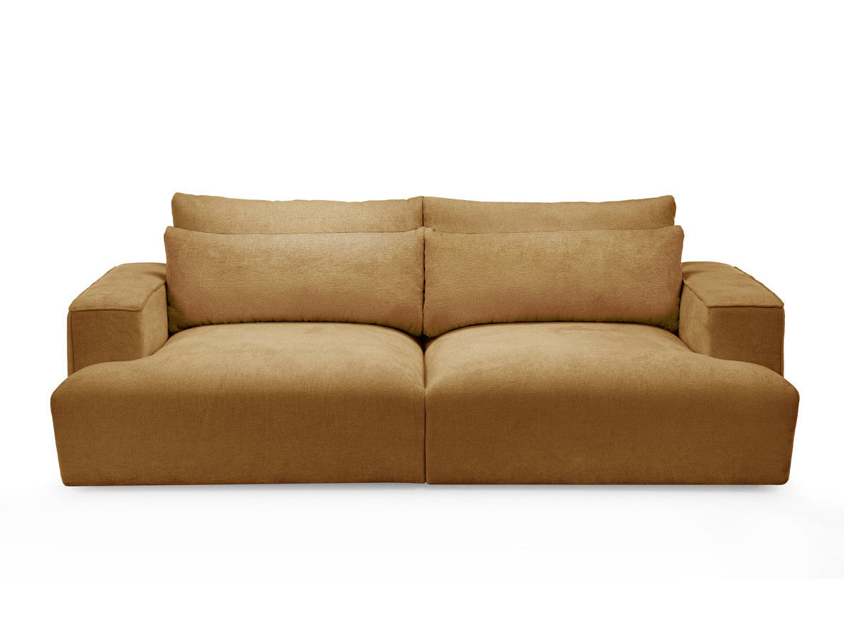 Canapé droit fixe 3 places assise profonde TWINY tissu lisse