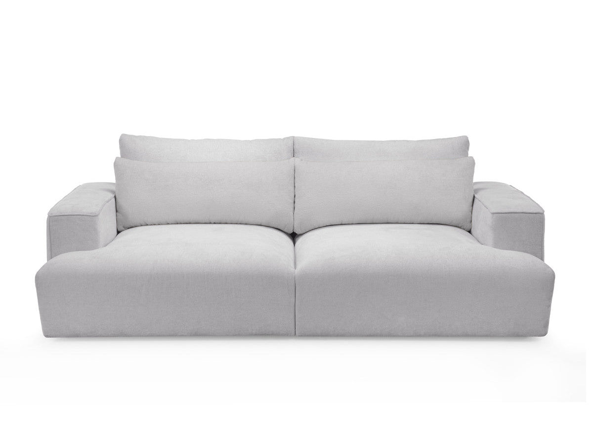 Canapé droit fixe 3 places assise profonde TWINY tissu lisse