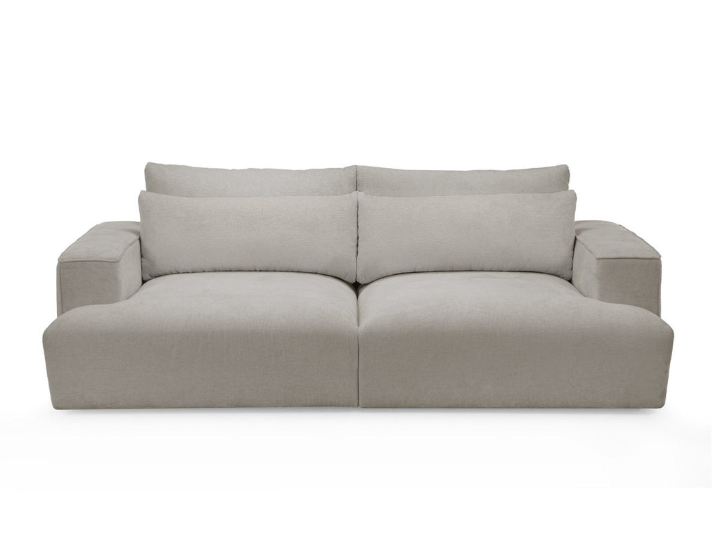 Canapé droit fixe 3 places assise profonde TWINY tissu lisse
