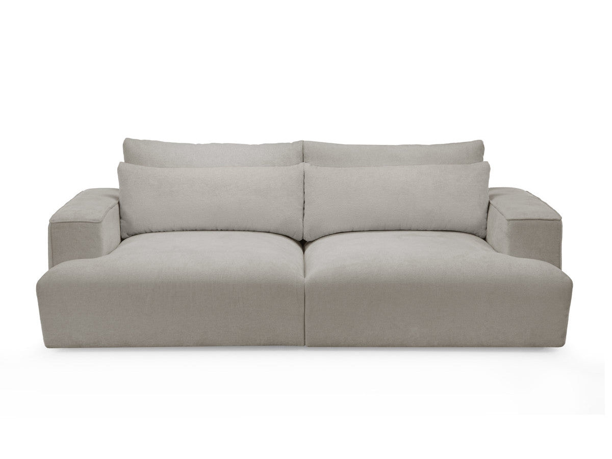 Canapé droit fixe 3 places assise profonde TWINY tissu lisse