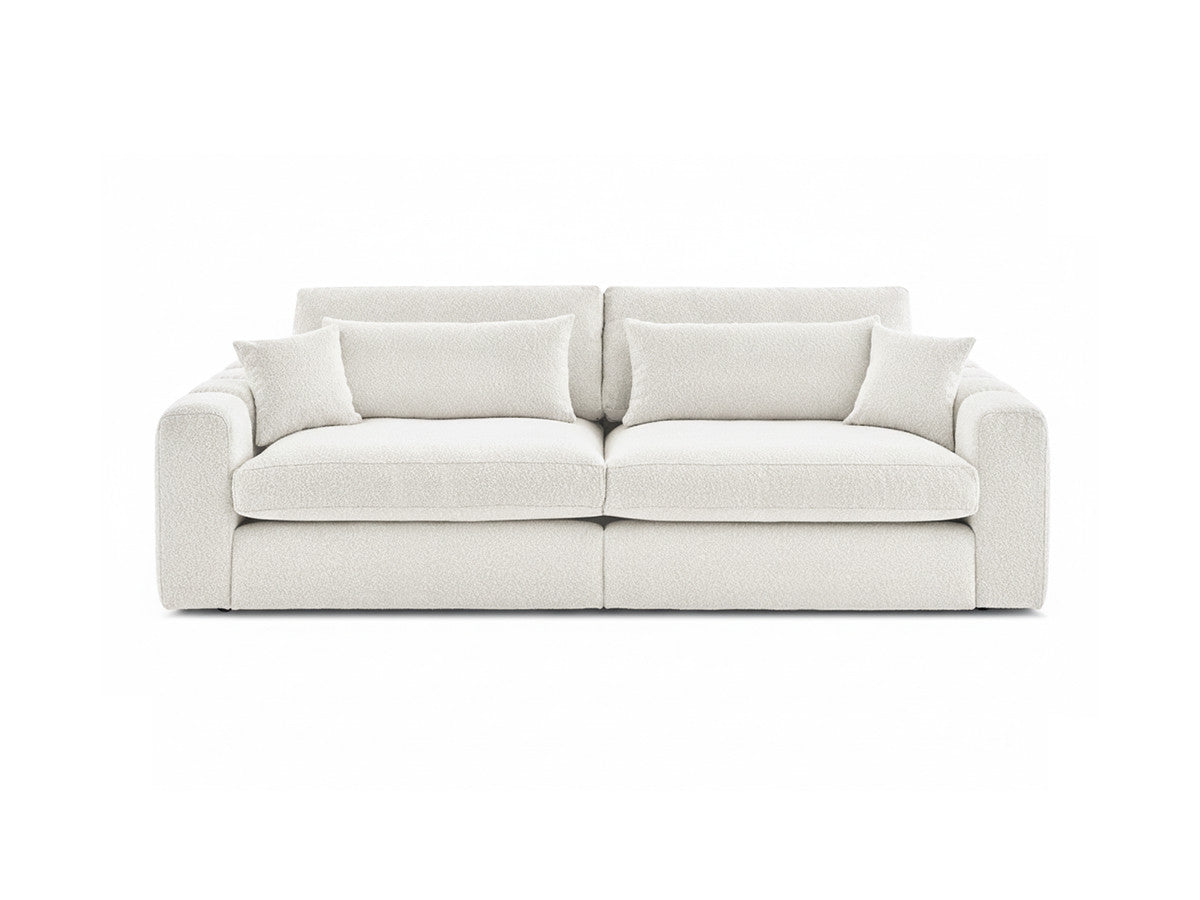 Canapé droit fixe 3 places BELMONT tissu bouclette