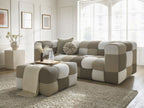 Canapé droit fixe 3 places CLOUD Édition limitée tissu mesh avec pouf
