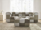 Canapé droit fixe 3 places CLOUD Édition limitée tissu mesh avec pouf