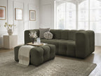Canapé droit fixe 3 places CLOUD tissu mesh avec pouf