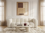 Canapé droit fixe 3 places CURVY tissu chenille