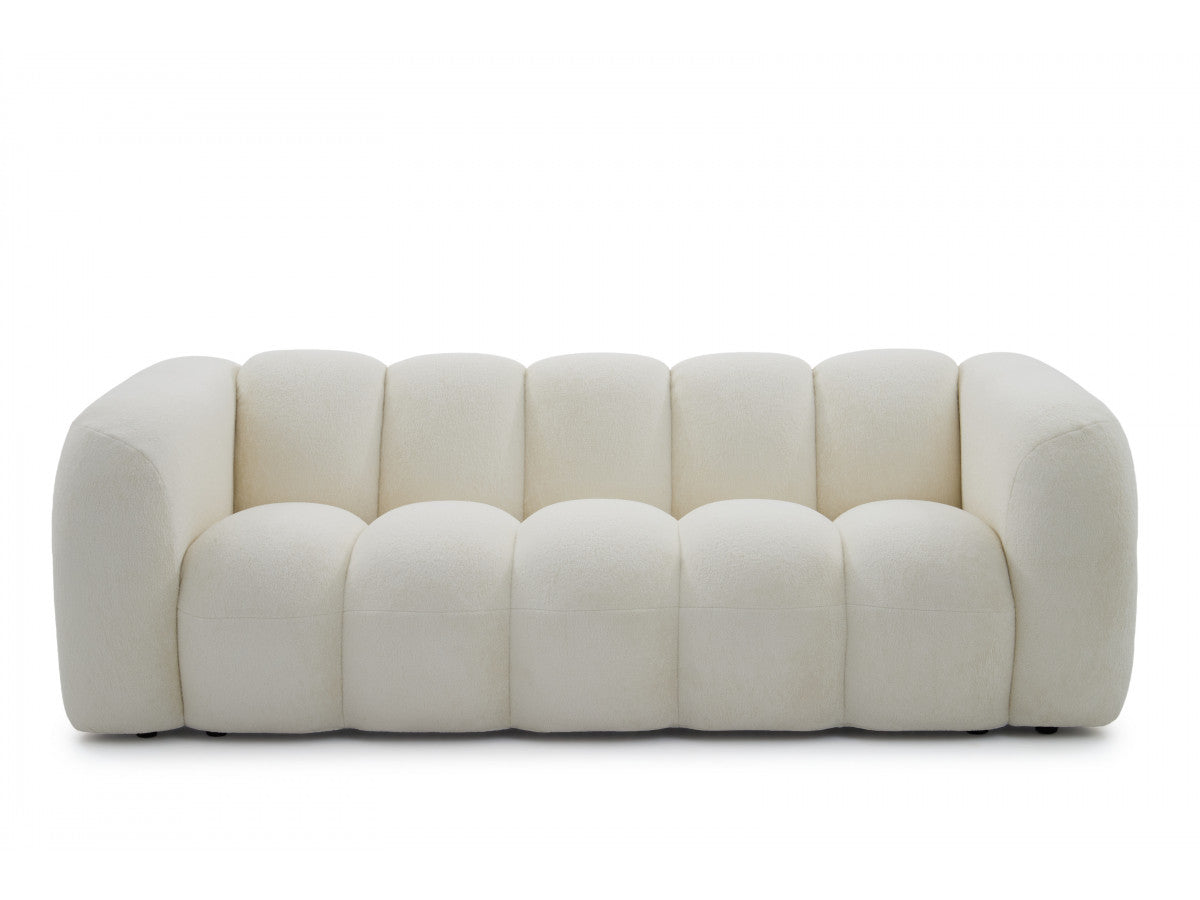 Canapé droit fixe 3 places CURVY tissu chenille