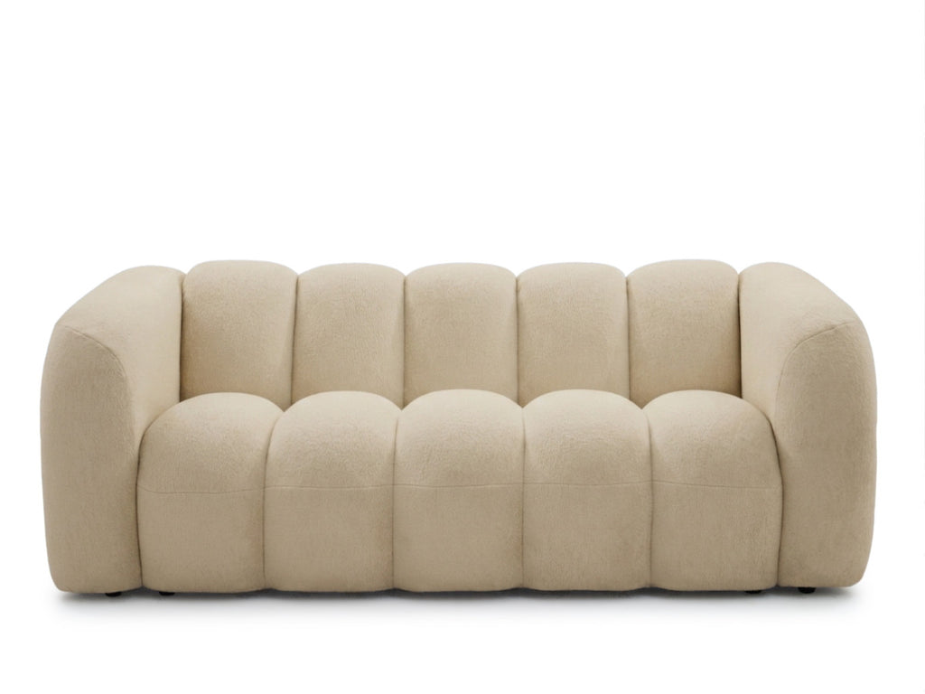 Canapé droit fixe 3 places CURVY tissu chenille