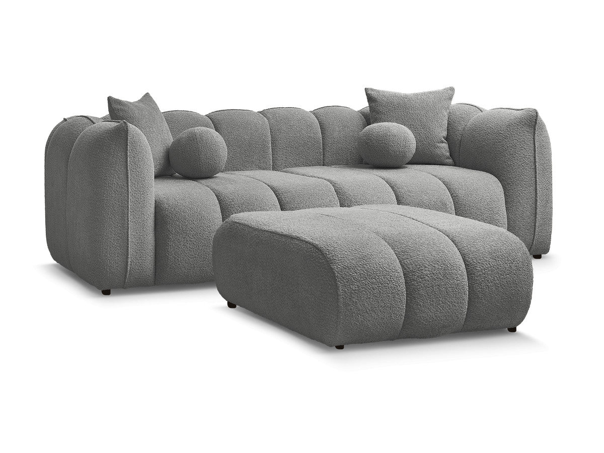 Canapé droit fixe 3 places DENVER avec pouf