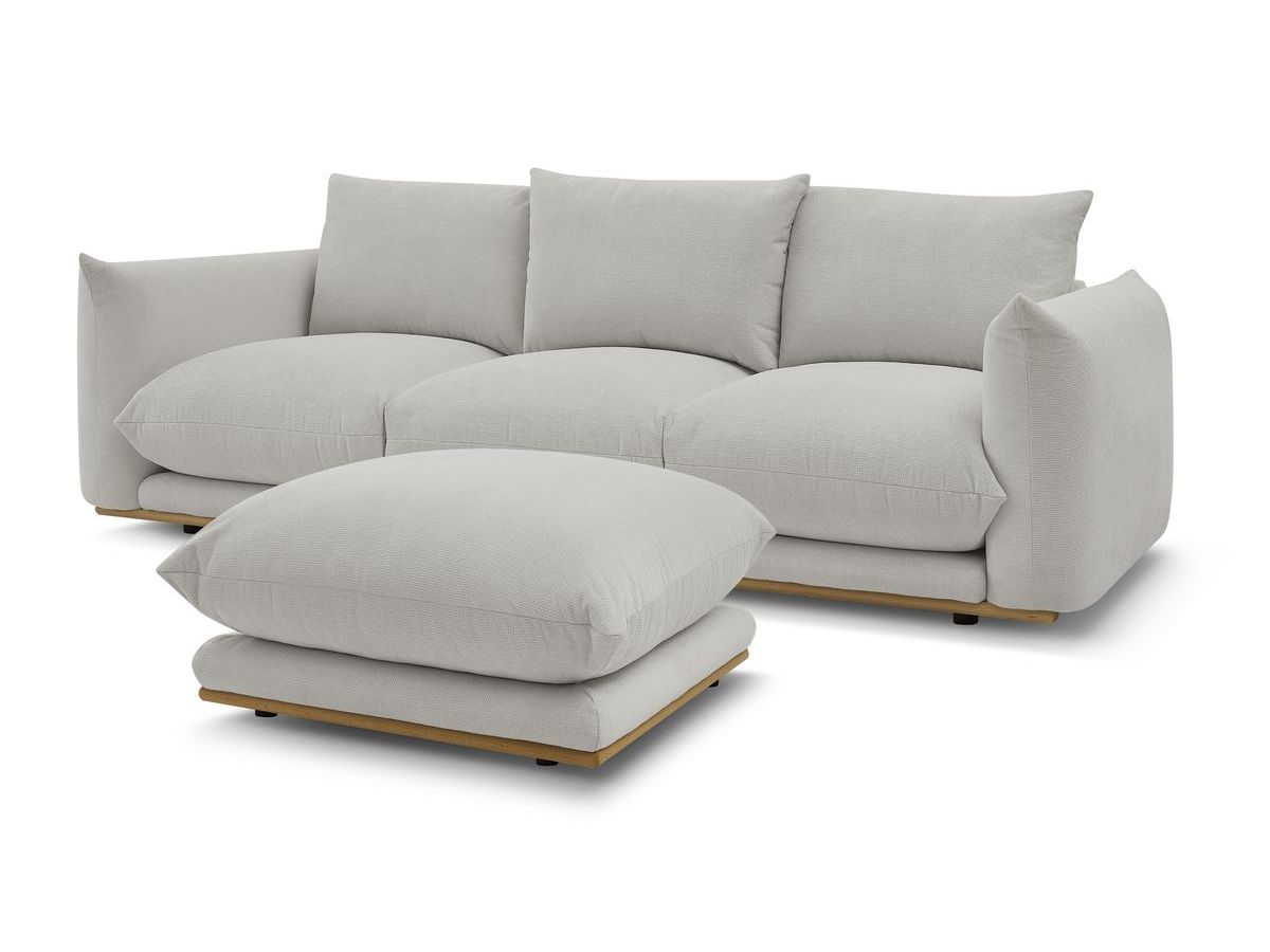 Canapé droit fixe 3 places ERNEST avec pouf
