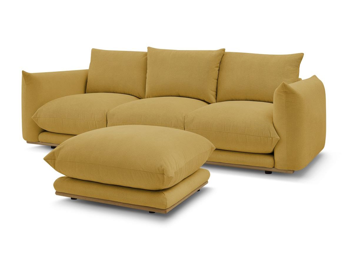 Canapé droit fixe 3 places ERNEST avec pouf