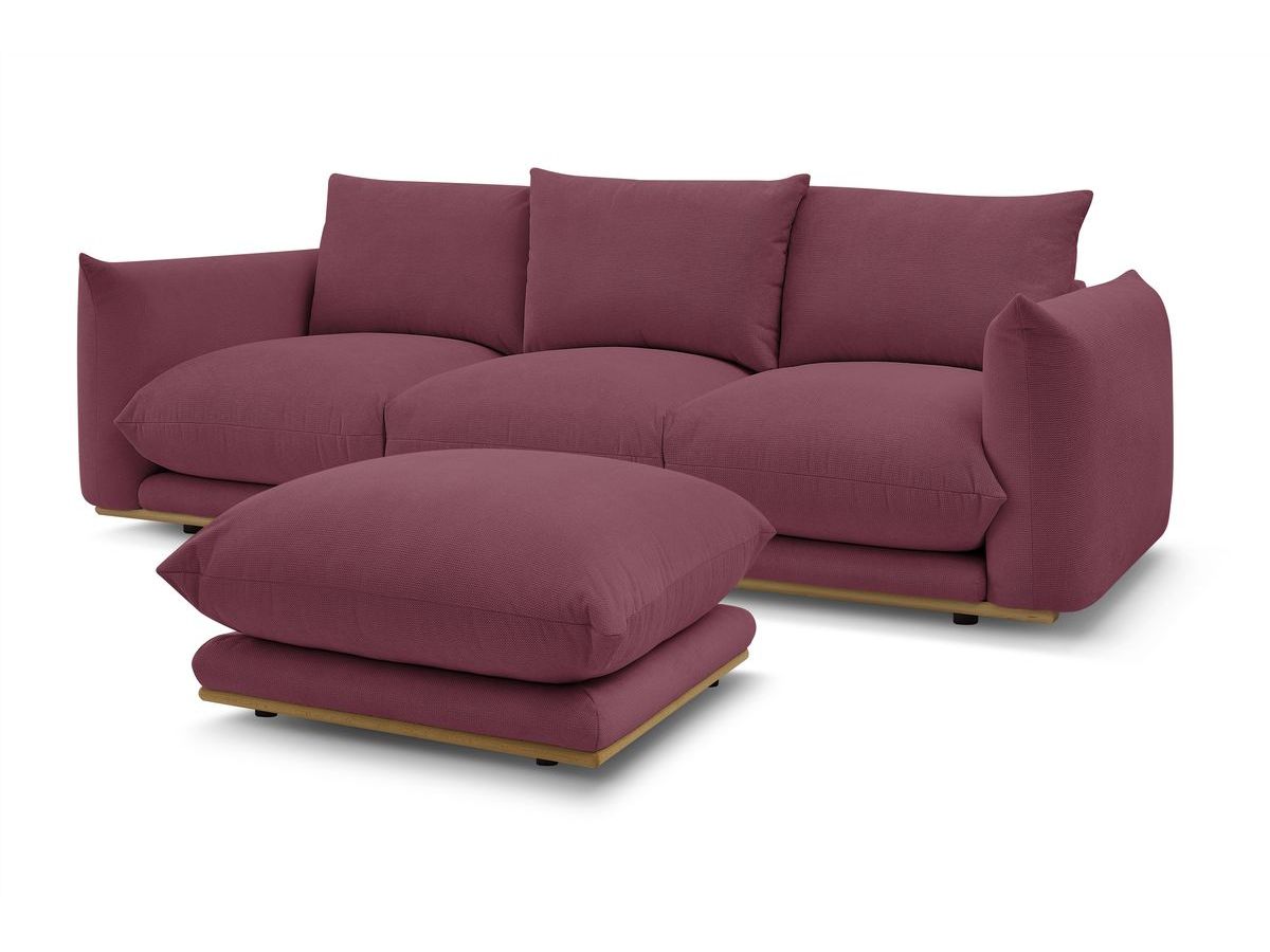 Canapé droit fixe 3 places ERNEST avec pouf