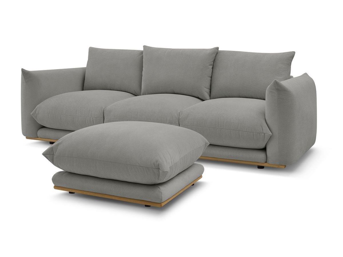 Canapé droit fixe 3 places ERNEST avec pouf