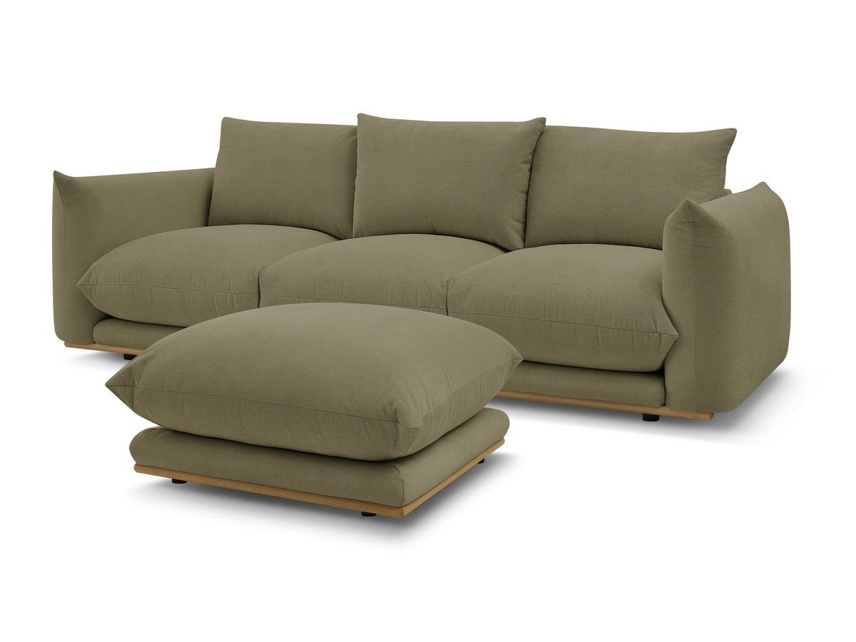 Canapé droit fixe 3 places ERNEST avec pouf