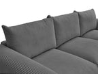 Canapé droit fixe 3 places ERNEST tissu velours côtelé avec pouf