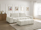 Canapé droit fixe 3 places EVEREST tissu chiné avec pouf
