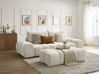 Canapé droit fixe 3 places EVEREST tissu texturé avec pouf