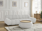 Canapé droit fixe 3 places HAYDEN tissu mesh avec pouf grand avec plateau