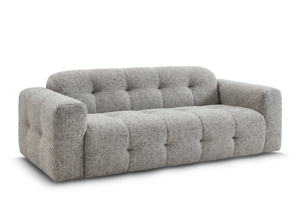 Canapé droit fixe 3 places LAURA tissu chiné