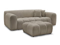 Canapé droit fixe 3 places MELISSE tissu chiné avec pouf
