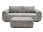 Canapé droit fixe 3 places NESTY tissu chiné avec pouf