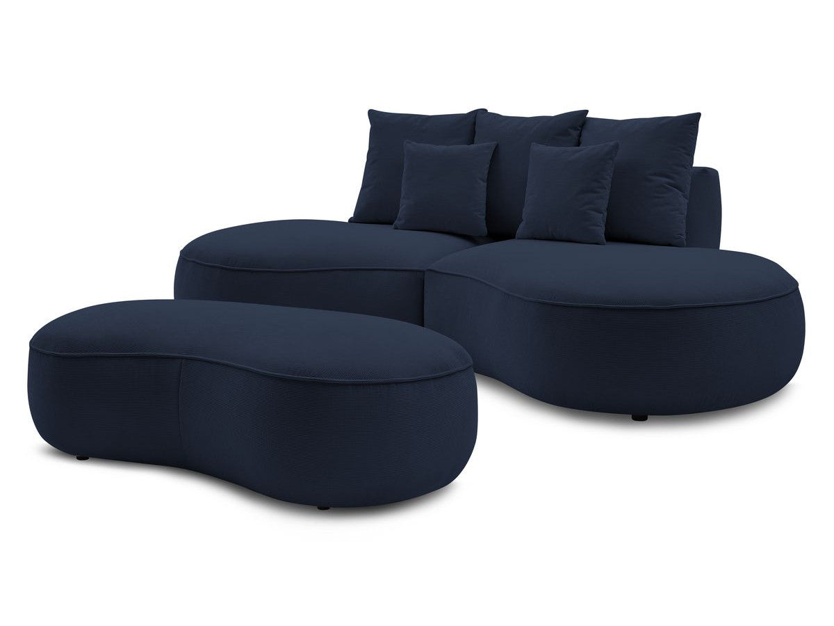Canapé droit fixe 3 places SAINT-GERMAIN tissu texturé avec pouf