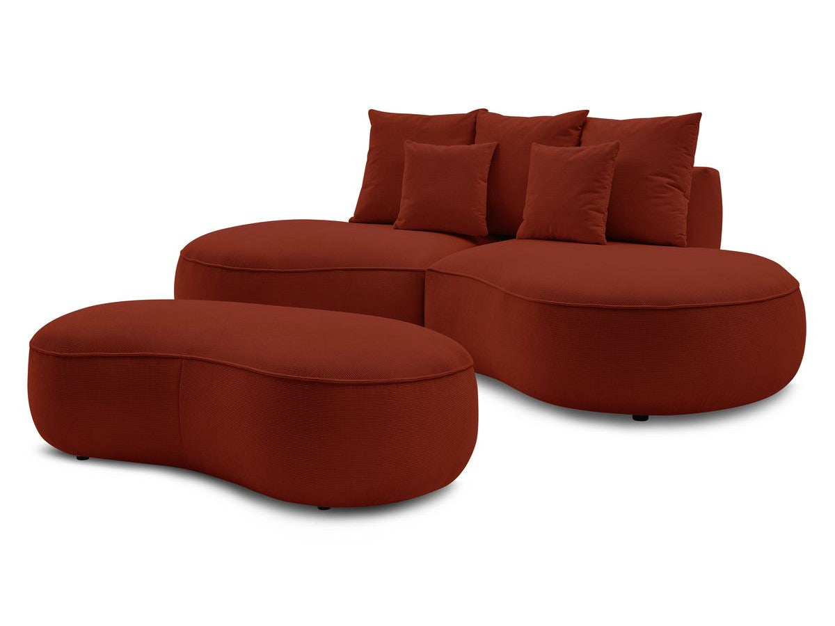 Canapé droit fixe 3 places SAINT-GERMAIN tissu texturé avec pouf