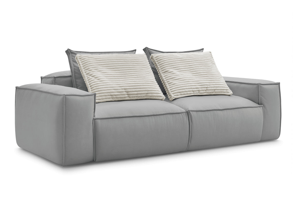 Canapé droit fixe 3 places ultra moelleux BOHEME cuir végan