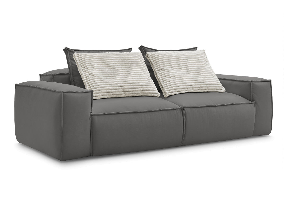 Canapé droit fixe 3 places ultra moelleux BOHEME cuir végan