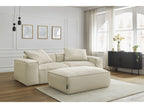 Canapé droit fixe 3 places ultra moelleux BOHEME velours côtelé avec pouf