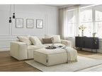Canapé droit fixe 3 places ultra moelleux BOHEME velours côtelé avec pouf