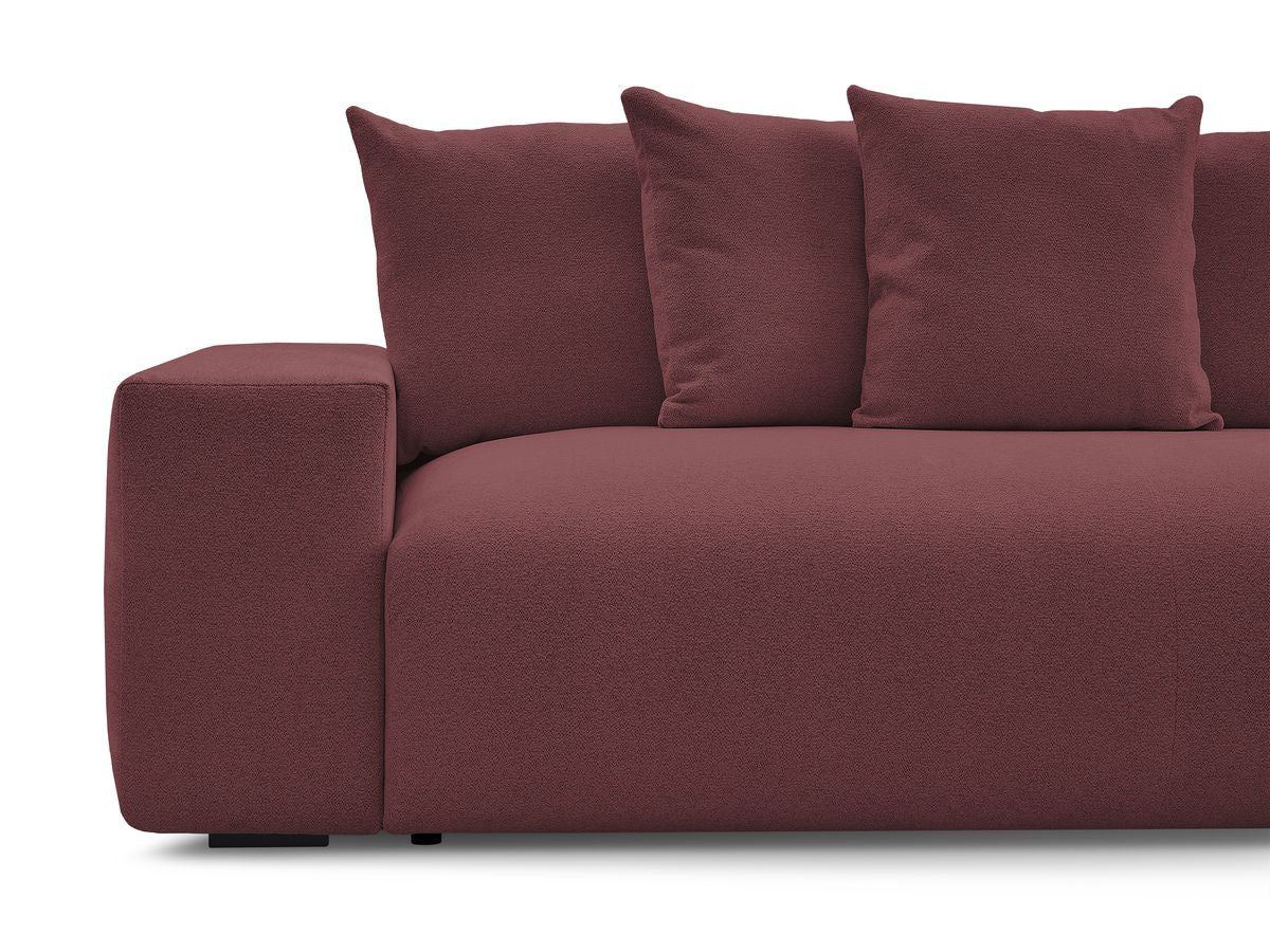 Canapé droit fixe 3 places VOLTAIRE tissu chiné avec pouf